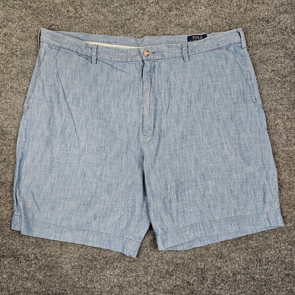 Polo Ralph Lauren Chambray Shorts Classic Fit Men's 42 Blue Preppy Cotton Chino